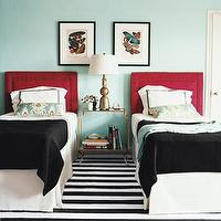 Turquoise Nightstand - Cottage - girl's room - Bella Mancini Design