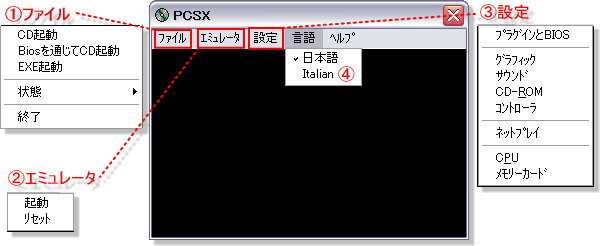 エミュレータ Pcsx2使用方法