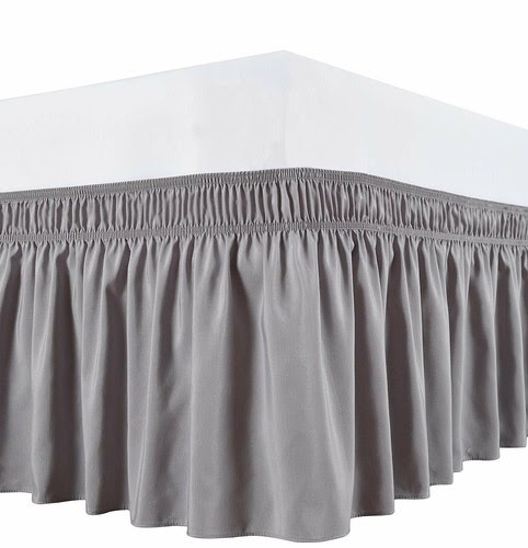 Queen Multi Drop Wrap Around Bed Skirts Elastic Dust Ruffles All Solid Color Bed Skirts Home Garden
