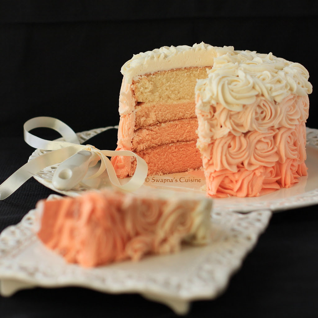 Pink Ombre Rose Cake Recipe