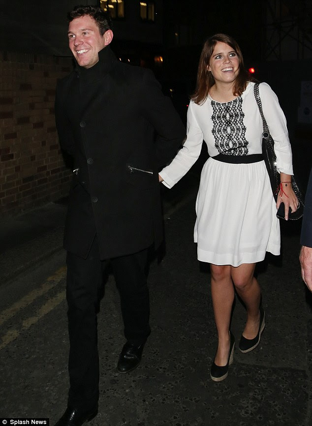 Part of the royal circle: Princess Eugenie also attended with her boyfriend Jack Brooksbank