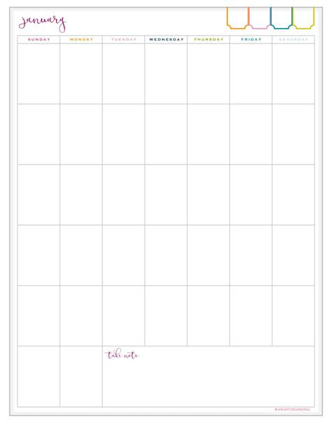 The sunday start is from sunday to saturday. 12 month portrait calendar printable instant download