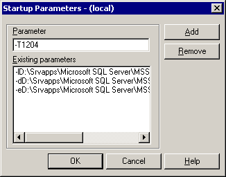 Using the –T startup parameter