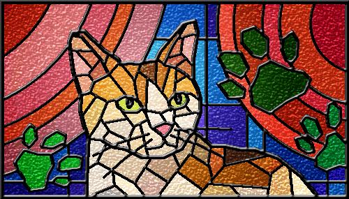 黒で線画を描く ステンドグラス風イラスト