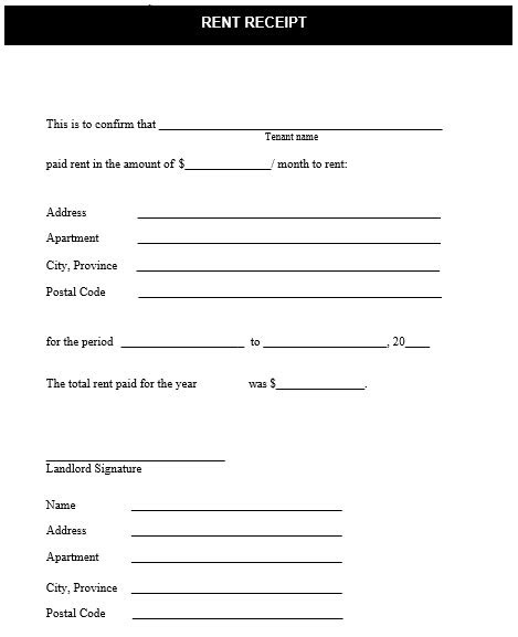  30 free printable rent receipt templates word excel best collections