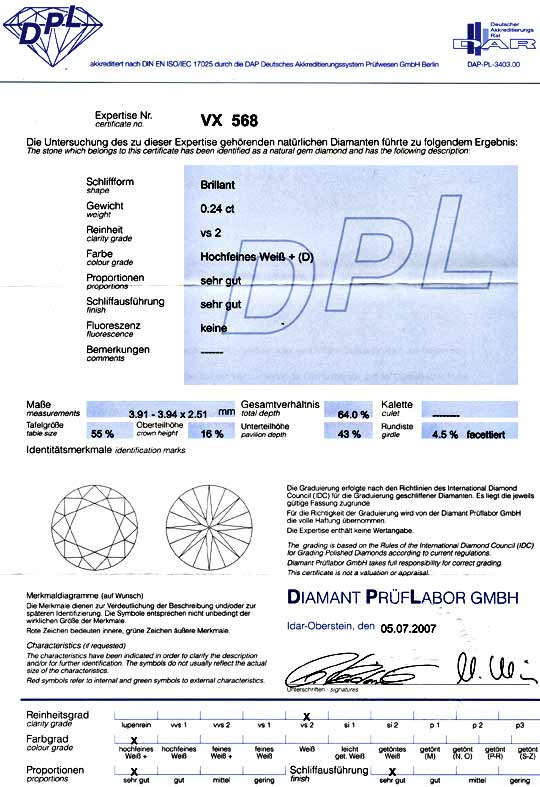 Foto 9, DIAMANT 0,245ct BRILLANT BESTE FARBE RIVER D DPL JUWEL!, D5002