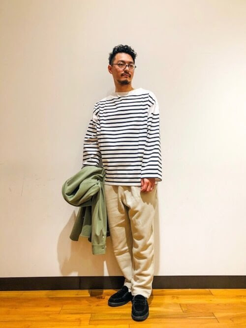 カットソー ボーダー のメンズのコーデ 人気のボーダーカットソーを紹介