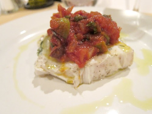 Escolar with Puttanesca Sauce