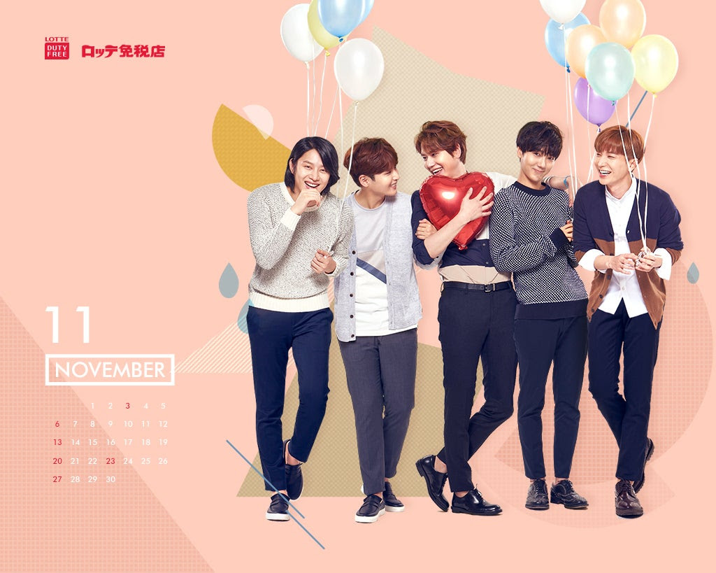 Super Junior ロッテ免税店 16年11月 カレンダー Pc背景壁紙 高画質画像 K Pop Bigbang Twice Exo 防弾少年団 東方神起 Super Junior最新情報