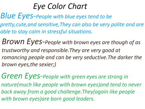 Brown is the most common eye. eye color chart by fioleefoareva on deviantart