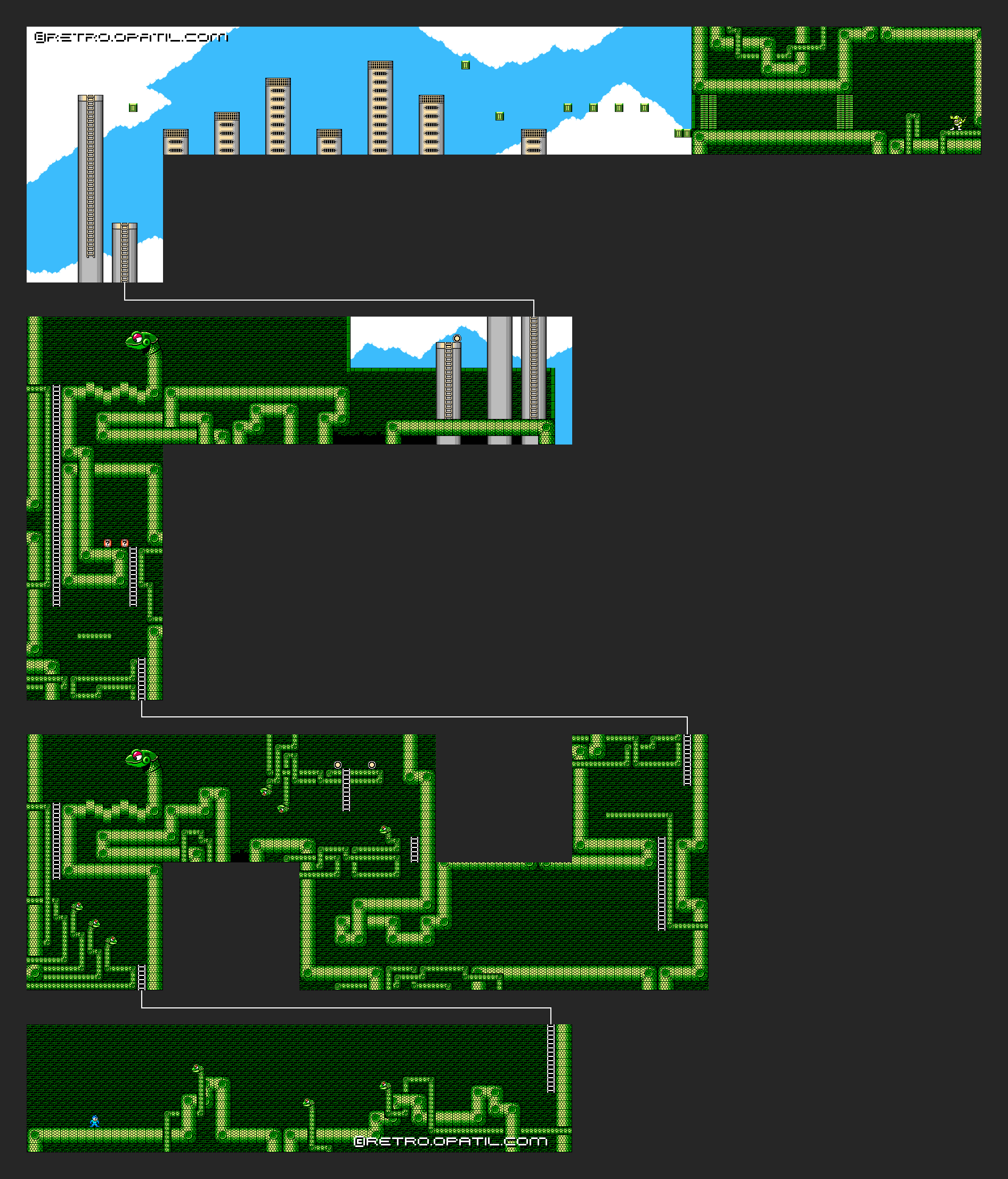 ステージマップ スネークマンステージ ロックマン3 Rockman3 攻略 レトロゲーム攻略メモ