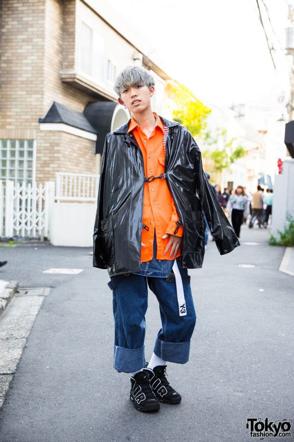 Harajuku Guy in Denim Jumper Street Style w/ Carhartt 