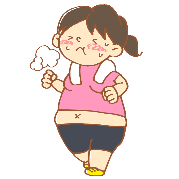 ダイエットのためジョギングする女性のイラスト かわいいフリー素材が無料のイラストレイン