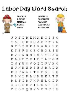 · barbecue · cookouts · fireworks · parade · picnic. free labor day word search by christis creative corner tpt