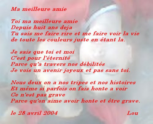 Poeme Meilleure Amie