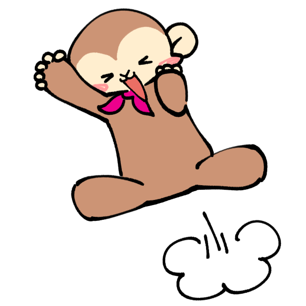 大喜びするサルのイラスト かわいいフリー素材が無料のイラストレイン