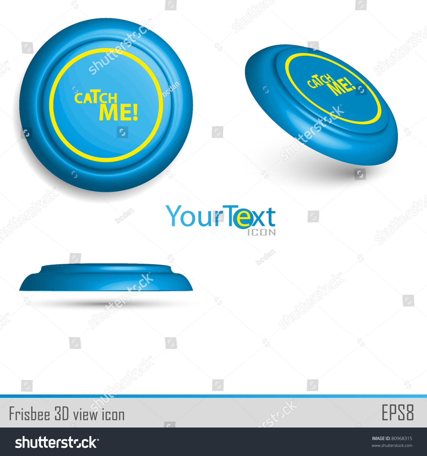 Download 3d View Of Blue Icon Frisbee.Vector Illustration ...