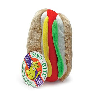 Soft Dog Toy Hot Dog Medium This plush dog toy with built-in squeaker 