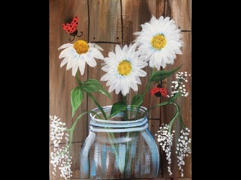 How To Paint Rustic Daisies