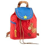 Stephen Joseph Boys Quilted Horse Backpack, Red, One Size
