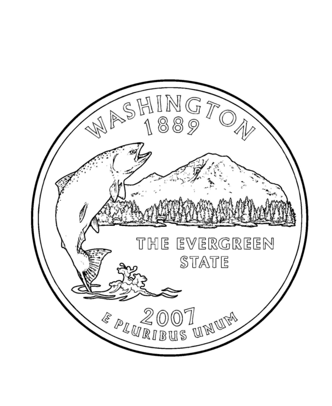 USAPrintables Washington State Quarter US States Coloring Pages