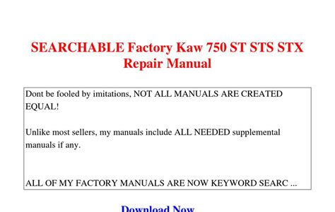 Read Online searchable factory kaw 750 st sts stx repair manual iPad Air PDF
