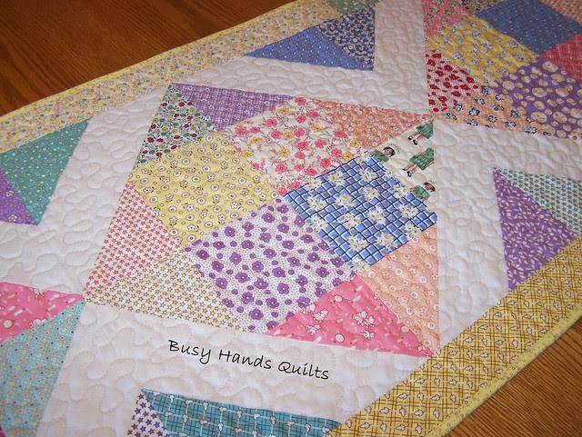 1930s Repro Disappearing 16 Patch Table Runner