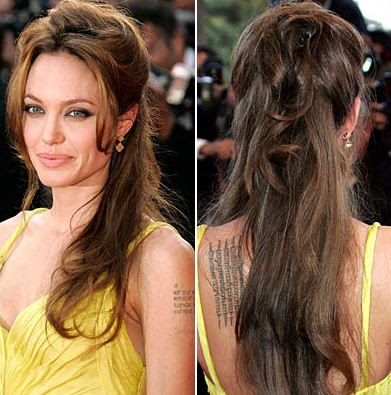 Angelina Jolies Tattoo. Angelina Jolie tattoo on his
