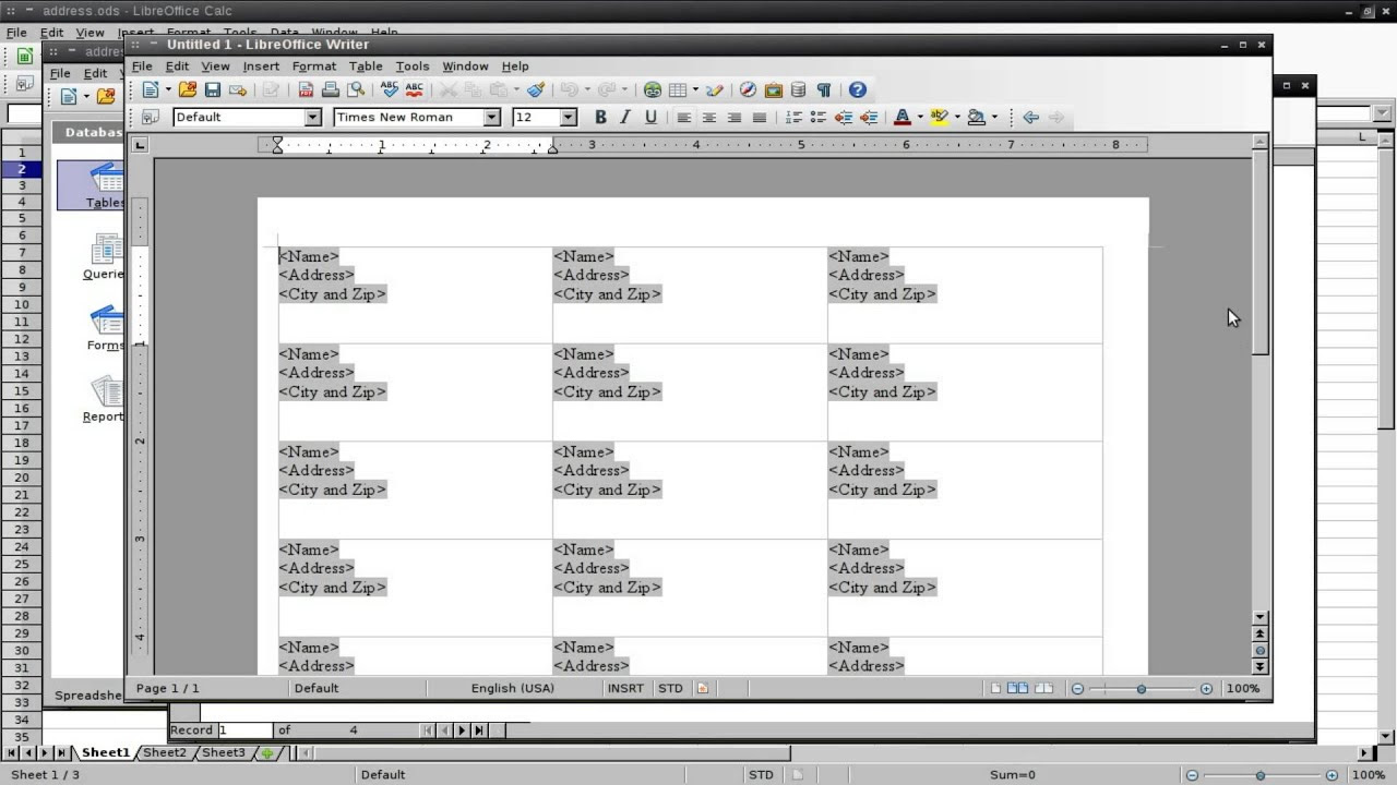 Printing Address Labels in LibreOffice - YouTube