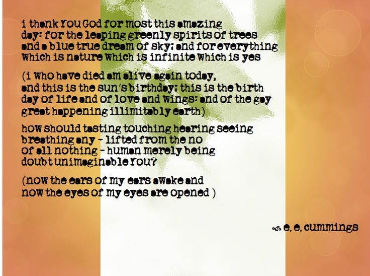 thank You God," e. e. cummings | What to say | Pinterest