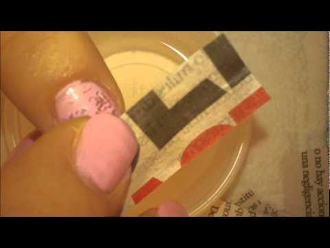 Tutorial uñas decoradas con periódico - YouTube