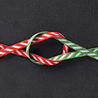 Real Red & Garden Green 1/8" (3.2 Mm) Striped Ribbon
