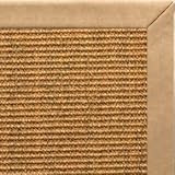 IMAGE OF Cognac Sisal Rug with Desert Novo Leather Binding - 4x6