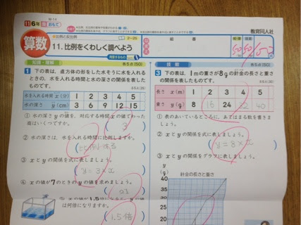小学6年生算数テスト100点 向田塾