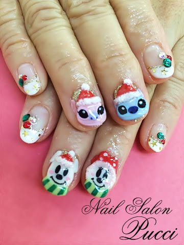 クリスマスネイルするなら最後のチャンス まとまりのあるディズニーネイル 杉並区 阿佐谷 ネイルサロン Nail Salon Pucci ネイル サロンプッチ
