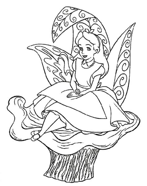 printable alice  wonderland coloring pages  kids
