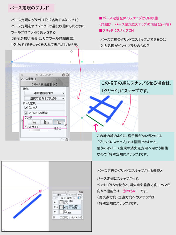 なんとなくお絵かき Clipstudiopaint スナップ機能