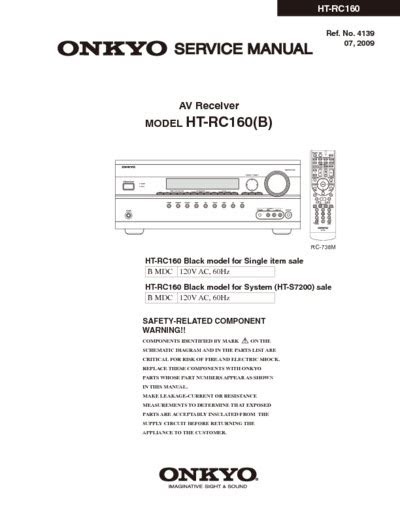 PDF Onkyo Ht Rc160 Service Manual And Repair Guide