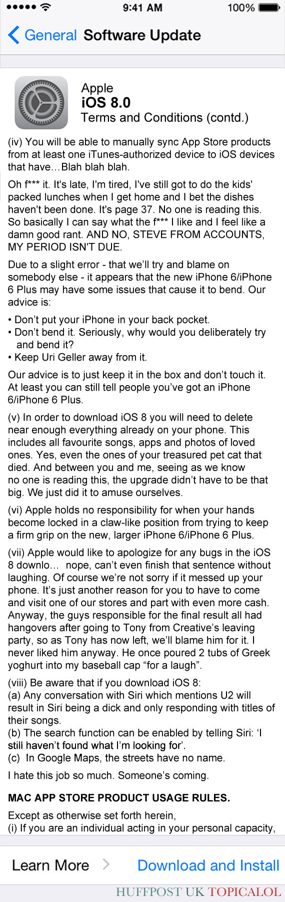 apple ios 8 spoof
