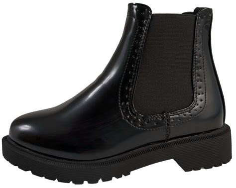 womens chelsea brogue ankle boots  heel chunky sole