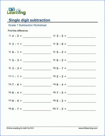  second grade math worksheets k5 learning grade k math worksheets