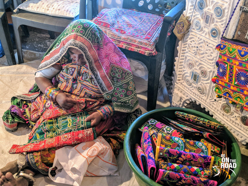 Women weaving her magic at Bhirandiyara village, Kutch