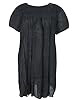 Black Boho Blouse Tops Floral Embroidered Cotton Yoga Tunic Indian Kurta (Chest:42")