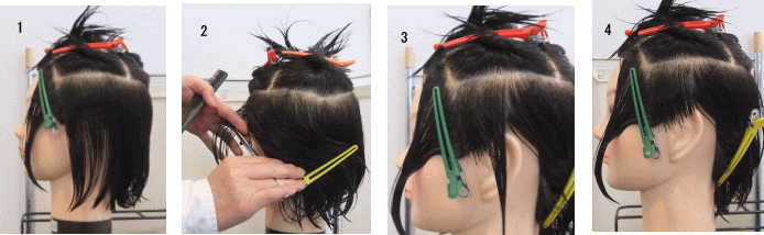 アシンメトリーボブの切り方