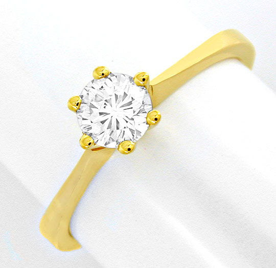 Foto 2, BRILLIANT-DIAMANT-KRAPPEN-RING 0,41ct 18K-GG LUXUS! Neu, S6981