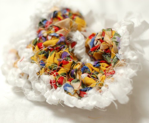 Fabric crochet scrunchie