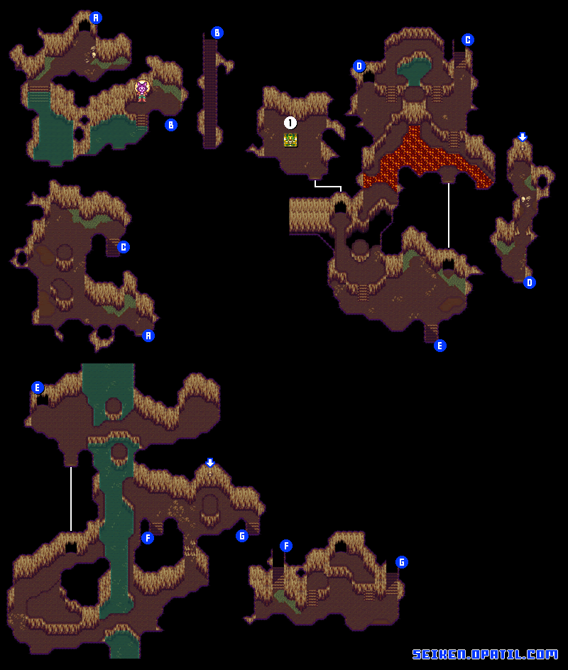 聖剣伝説2 各所のマップ ドワーフの洞窟 聖剣伝説2攻略 全マップ完備 リメイク版対応 ゲーム攻略メモ