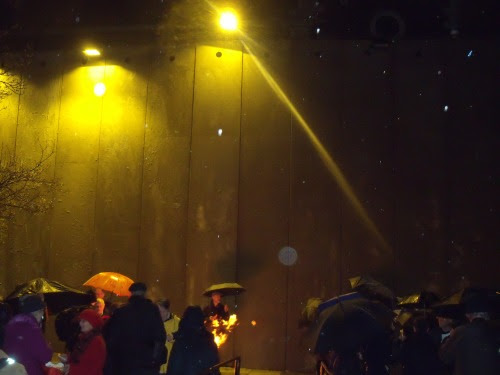 The life size replica wall at St James's Church, Piccadilly for Bethlehem Unwrapped.