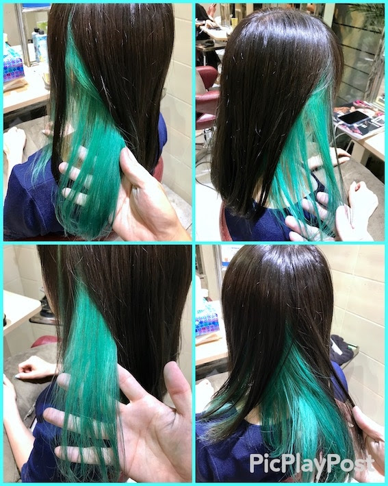 グリーンヘアカラー 緑カラー マットグリーンカラーにしてみたい方の参考カラー写真 Sherry 原宿美容室