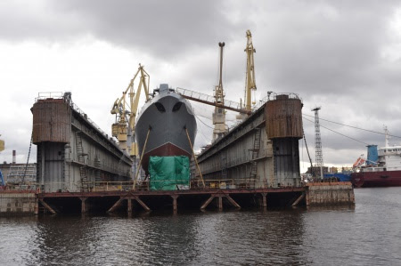 Severnaya Verf Shipyard prepares frigate Admiral Golovko to launch
